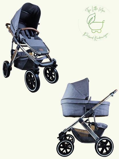 Abc Design - Salsa 4 Air Kombikinderwagen (sportsitz und Babywanne) Inkl. Zubehör - Asphalt in Gutem Zustand am Besten
