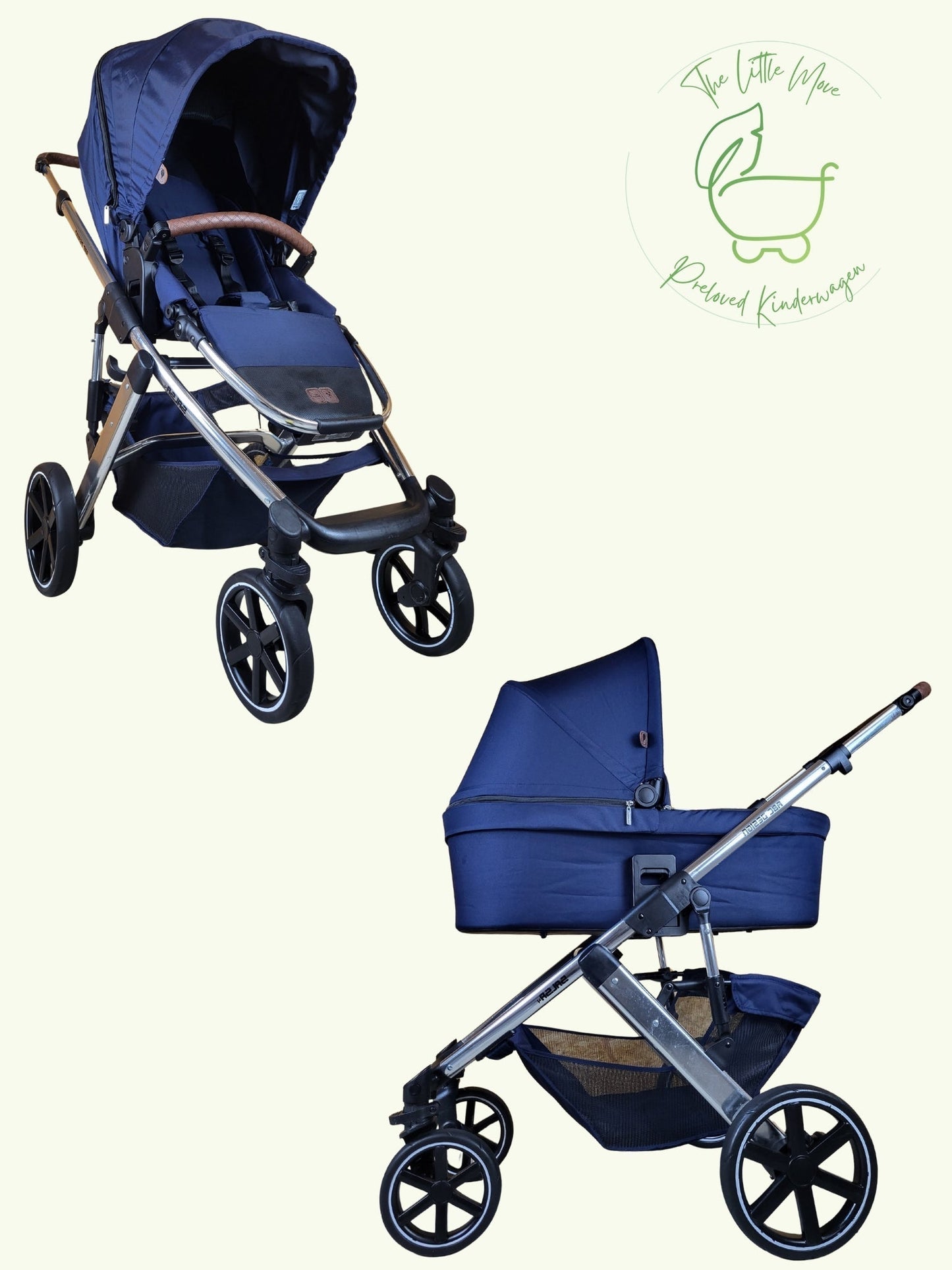 Abc-design - Salsa 4 Kombikinderwagen (sportsitz und Babywanne mit Fußsack Wickeltasche) - Blau in Gutem Zustand