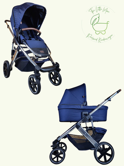 Abc-design - Salsa 4 Kombikinderwagen (sportsitz und Babywanne mit Fußsack Wickeltasche) - Blau in Gutem Zustand