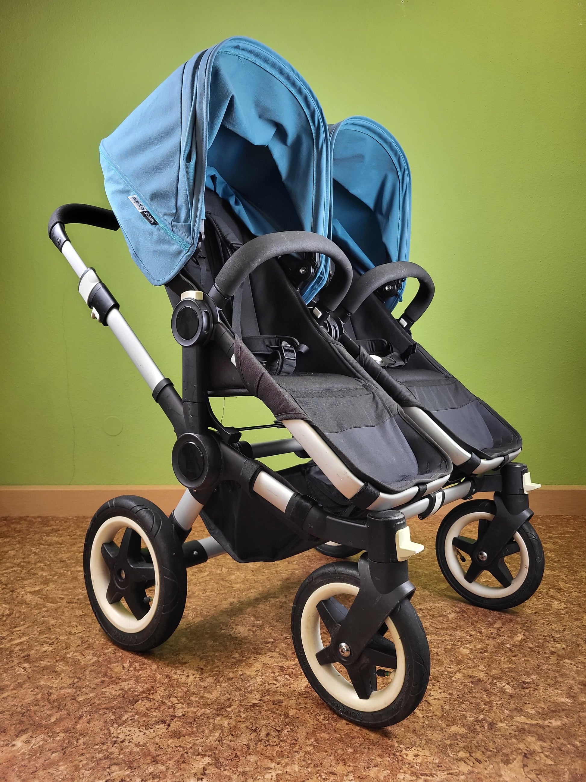 Bugaboo - Donkey (2 Sportsitze / 1 Liegewanne) Inkl. Seitliche Gepäcktasche Blau / Sehr Gut 4