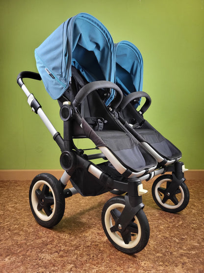 Bugaboo - Donkey (2 Sportsitze / 1 Liegewanne) Inkl. Seitliche Gepäcktasche Blau / Sehr Gut 4