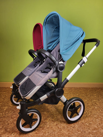 Bugaboo - Donkey 3 Twin Geschwisterwagen (sportsitze / Liegewanne) Inkl. Seitliche Gepäcktasche Kinderwagen 4
