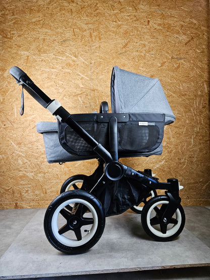 Bugaboo - Donkey Mono Geschwisterwagen (sportsitz und Liegewanne) Inkl. Seitliche Gepäcktasche - Grau - in sehr Gutem