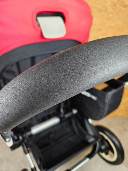 Bugaboo - Donkey Mono Kinderwagen (1 Liegewanne / 1 Sportsitz) Inkl. Seitliche Gepäcktasche - Schwarz Rot in Gutem