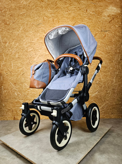 Bugaboo - Donkey Mono Weekender Sonderedition (sportsitz und Liegewanne) Geschwisterwagen Inkl. Seitliche Gepäcktasche