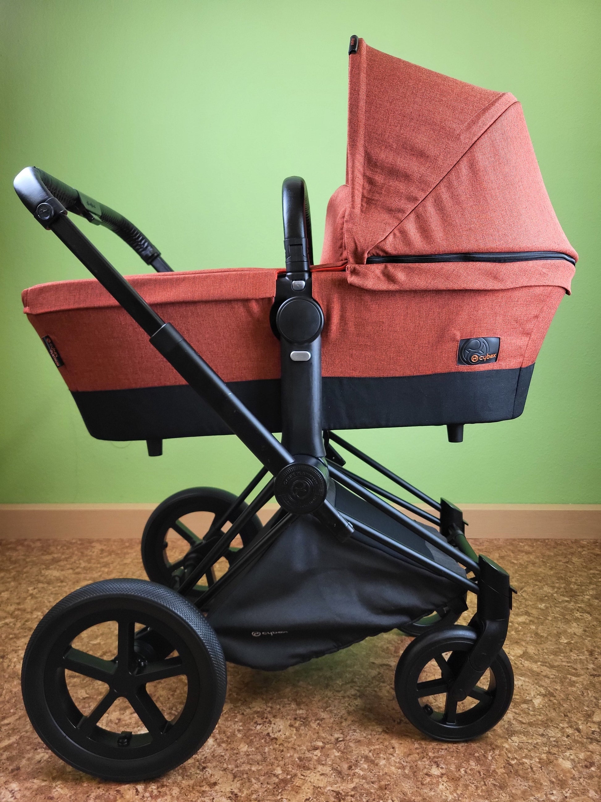 Cybex Priam - Autumn Gold / Schwarz Gestell Kombikinderwagen (liegewanne Und Sportsitz) Orange / Sehr Gut Kinderwagen 4