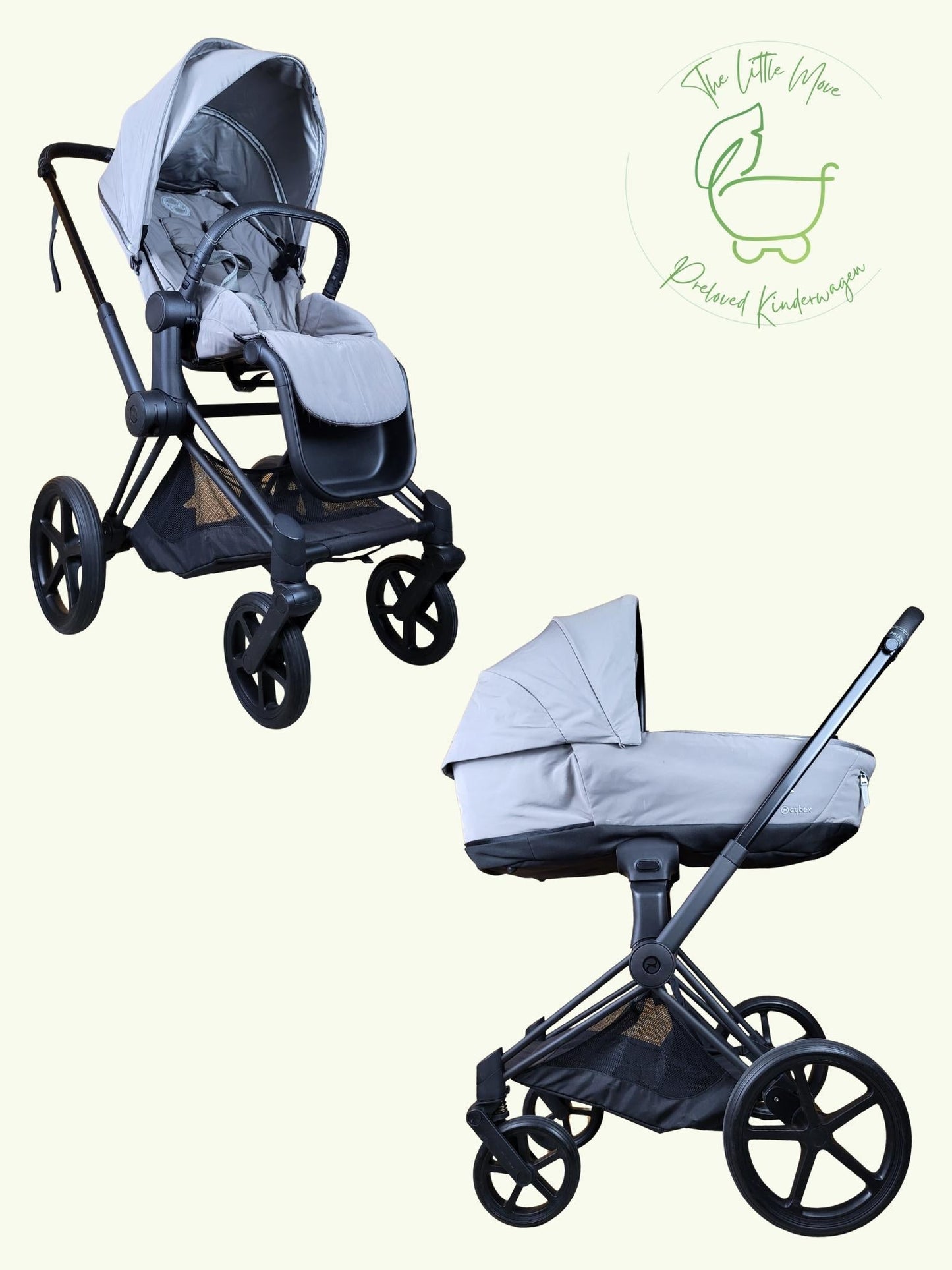 Cybex - Priam Kombikinderwagen (sportsitz und Babywanne) - Grau in Gutem Zustand am Besten Kinderwagen 1 Kostenloser