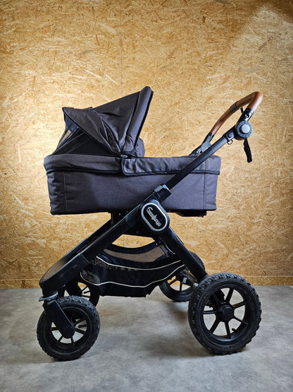 Emmaljunga - Nxt90 Flat Outdoor Kombikinderwagen (sportsitz & Babywanne) - Blau/grün in Gutem Zustand Kinderwagen 10