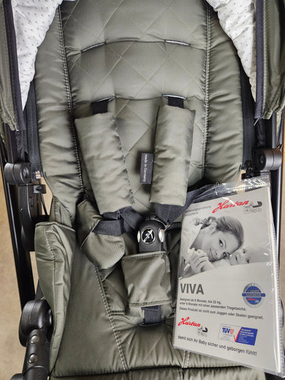 Hartan - Viva Kombikinderwagen (babywanne und Sportsitz) - Grau wie Neu - Inkl. Wickeltasche Fußsack Poussette 24